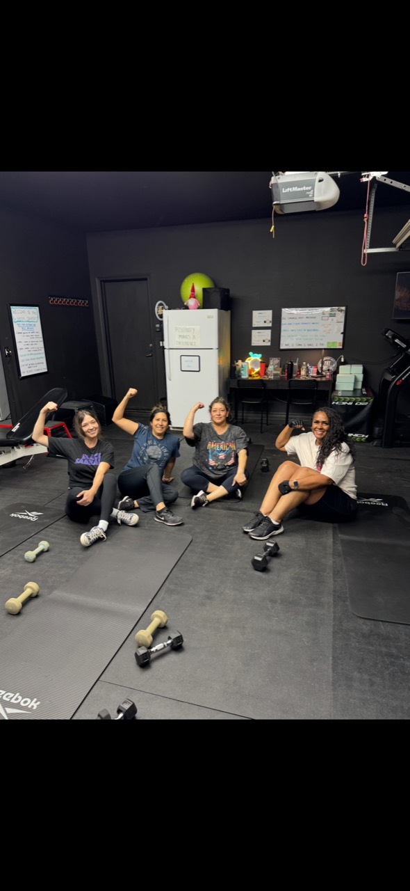 Four Desert Blaze members together after training in the studio