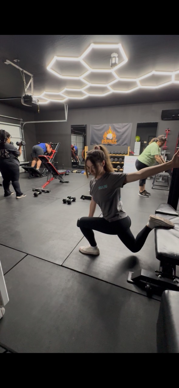 Desert Blaze members moving through a coached small-group workout